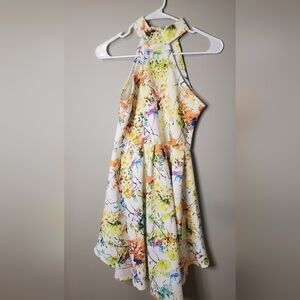 Women's Floral Fit And Flare Halter Dress Size Medium